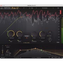 FabFilter Pro-C 3 compressor interface showing ratio and threshold controls