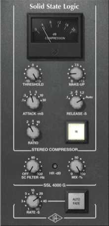 UAD SSL 4000 G Channel Strip with built-in VCA compression
